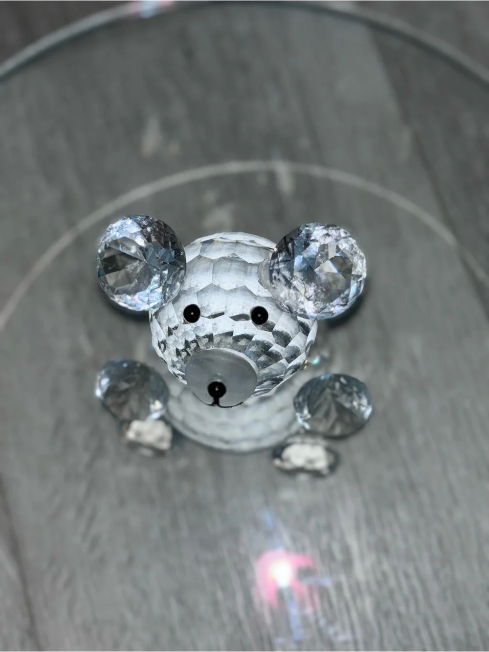 Crystal Bear Figurine Display Tray